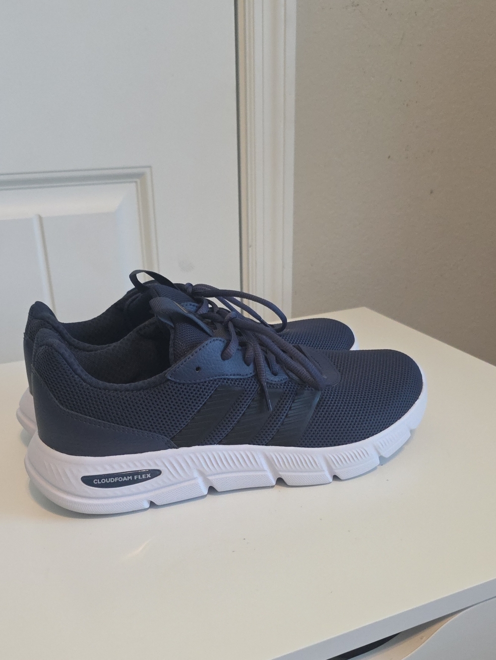 adidas Navy Athletic Shoes with White Sole